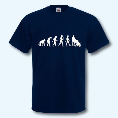 T-Shirt, Fun-Shirt, Evolution Dad, Papa, Vater, Kind, Familie, Spaziergang