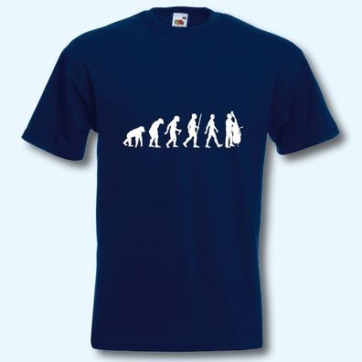 T-Shirt, Fun-Shirt, Evolution Kontrabass, Musik, Musiker, Streicher, Klassik