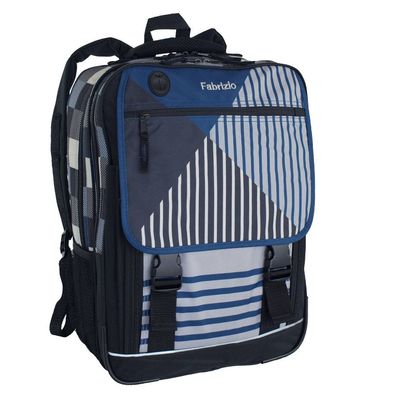 Schulrucksack Rucksack Tasche "Stripes" Fabrizio schwarz/ marineblau 34x43x16 cm