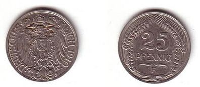 25 Pfennig Nickel Münze Kaiserreich 1910 F