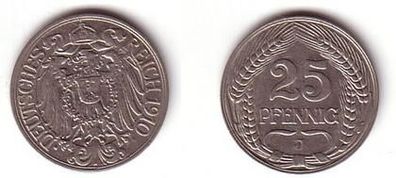 25 Pfennig Nickel Münze Kaiserreich 1910 J