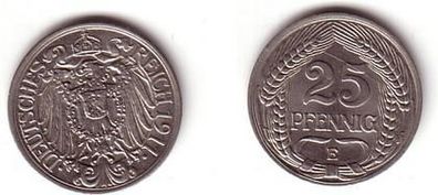 25 Pfennig Nickel Münze Kaiserreich 1911 E