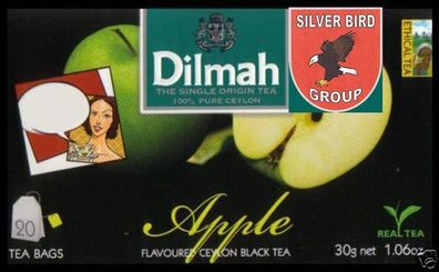 100 Teebeutel DILMAH APPLE Flavoured Black FUN TEA Ceylon Apfel Tee Express