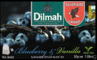 100 Teebeutel DILMAH Blueberry & Vanilla Flavoured Black Ceylon FUN TEA Express