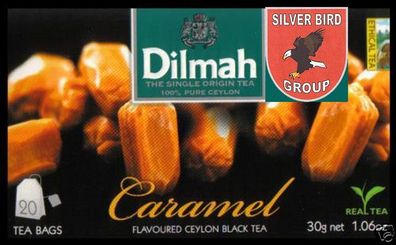 100 Teebeutel DILMAH Caramel Flavoured Black FUN TEA Ceylon Karamell Tee Express