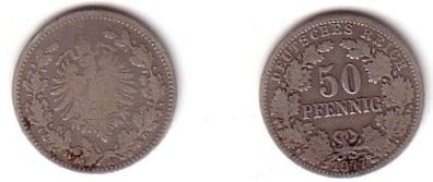 50 Pfennig Silber Münze Kaiserreich 1877 A