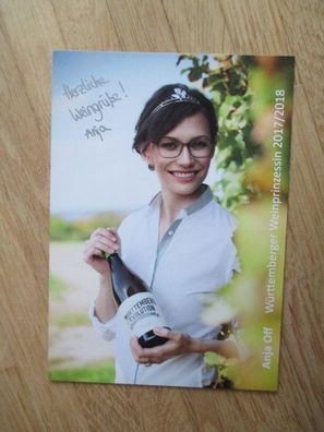 Württemberger Weinprinzessin 2017/2018 Anja Off - handsigniertes Autogramm!!!