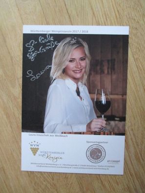 Württemberger Weinprinzessin 2017/2018 Laura Irouschek - handsigniertes Autogramm!!!