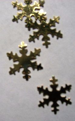 40 Schneesterne Sterne Eiskristalle Goldfarbig Weihnachtsdeko Streudeko Tischdeko