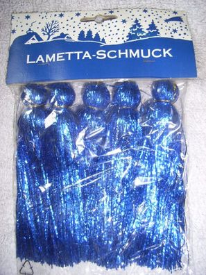 Lametta je 5 Lametta Quasten Aufhänger in blau