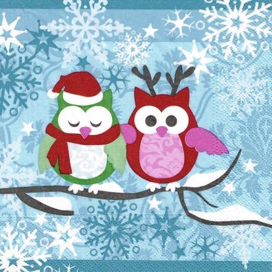 Weihnachtsserviette "Snow Owls" - 20 Stück