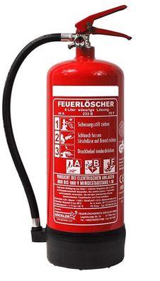 6Liter ABF Fettbrand Feuerlöscher inkl. Halterung 34 A, 75F = 10LE Gastronomie