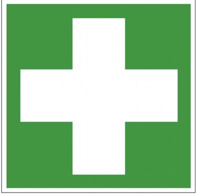 Schild Erste Hilfe Aufkleber grün Kreuz nachleuchtend Rettungszeichen DIN ASR