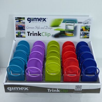 Gimex Tischclip f. Gläser Dosen Getränkehalter Dosenhalter Kunststoff Glashalter