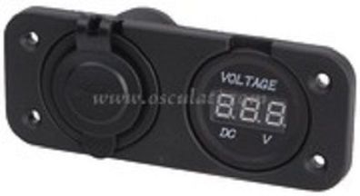 Digitaler Spannungsmesser Voltmeter + USB Doppenbuchse für Boot Auto Caravan