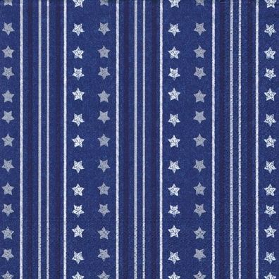 Weihnachtsserviette "Stars and Stripes" - 33 x 33 cm - 20 Stück