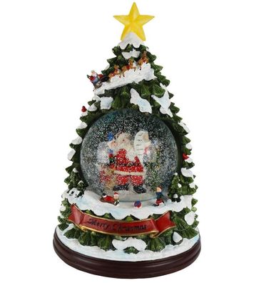 Weihnachtsbaum mit Schneekugel & Schneewirbel spielt Weihnachtslieder Spieluhr