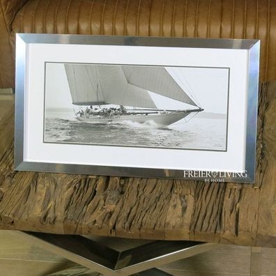 Segelschiff Segelyacht Historisch fertig eingerahmt schwarz-weiß fotoaufnahme