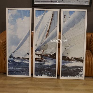 Segelschiff Segelyacht Historisch Wandbild 3er Set Maritim Sylt Deko