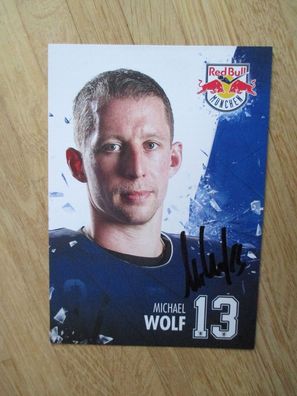 Eishockey Bundesliga EHC Red Bull München Michael Wolf - hands. Autogramm!!!