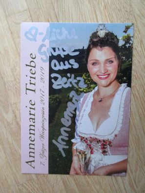 7. Zeitzer Weinprinzessin 2017-2019 Annemarie Triebe - handsigniertes Autogramm!!