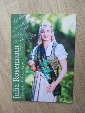 Thüringer Weinprinzessin 2017/2018 Julia Rosemann - handsigniertes Autogramm!!!