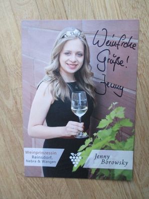 Weinprinzessin Reinsdorf Nebra Wangen Jenny Borowski - handsigniertes Autogramm!!!