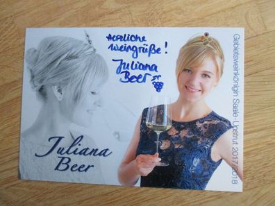 Gebietsweinkönigin Saale-Unstrut 2017/2018 Juliana Beer - handsigniertes Autogramm!!!