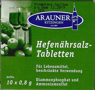 Arauner Kitzinger Hefenährsalz-Tabletten (10x0,8g)