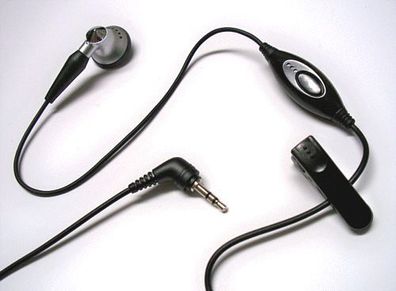 Universal In-Ear Telefon Headset Mobile Handy Kopfhörer schwarz-silber 2,5mm Klinke