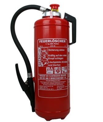 6 kg ABC Pulver Auflade Feuerlöscher 34A = 10 LE Profifeuerlöscher für Gewerbe