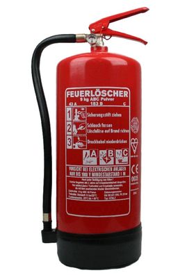 9kg ABC Pulver Dauerdruck Feuerlöscher EN 3 Brandklasse A/ B/ C 43A =12LE