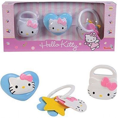 Hello Kitty Rassel Set 3-tlg. Simba Greifling Baby NEU