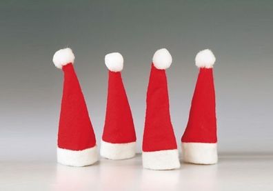 Mini-Weihnachtsmannmütze - 4 Stück