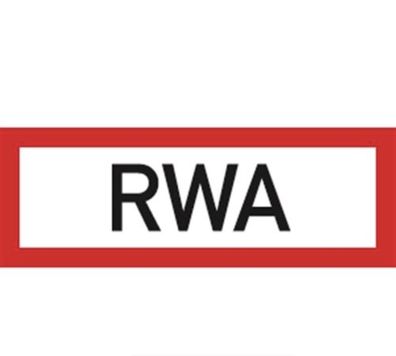 Schild Aufkleber RWA Rauchabzug selbstklebende Folie nach DIN