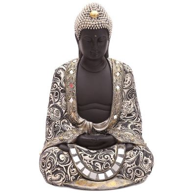 Edler Thai Buddha Metall-Effekt 45cm hoch Dekoration Figur Statue NEU