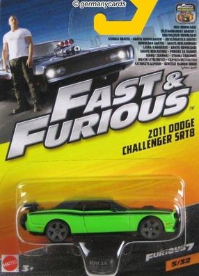 Spielzeugauto Mattel* 2011 Dodge Challenger SRT8 Fast & Furious 7 1:55 NEU OVP