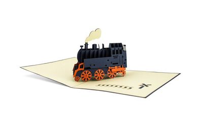 3D Klappkarte Dampflok Emma Glückwunschkarte Geburtstagskarte Erlebnisse