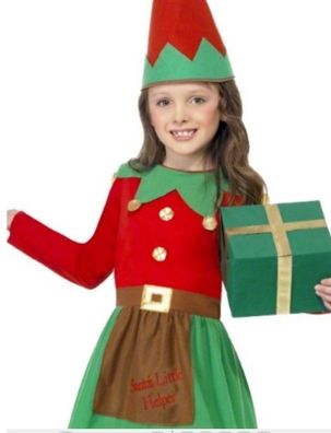 Smiffy Weihnachtskostüm Weihnachtself Kostüm Elfe Weihnachten Wichtel 104-152