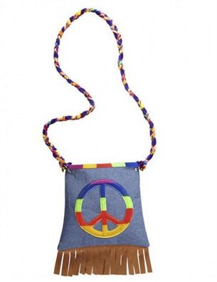 Peace Umhängetasche Hippie Vintage Jeans-Look Handbag Tasche Beutel NEU