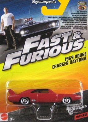 Spielzeugauto Mattel* 1969 Dodge Charger Daytona Fast & Furious 6 1:55 NEU OVP
