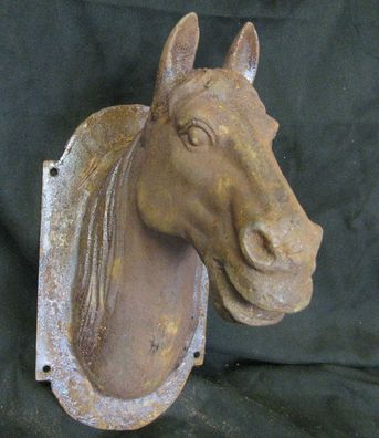Pferdekopf, Pferdebüste Sockel Pferd Eisen, Konsole, Wandmontage