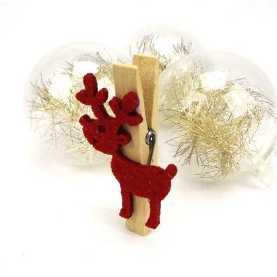 Klammer Bruno der Elch aus Holz, Weihnachten, Geschenk, Dekoration, Verpackung