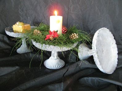 Tortenplatte Gusseisen, Obstschale, Schale Weihnachtsdeko, Etagere für Steingewächs