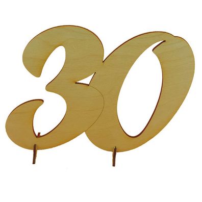 Geburtstagszahl stehend 30 als Geschenk, Hochzeit, Jubiläum, Deko zum Geburtstag