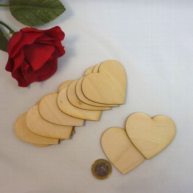 Herzen aus Holz zur Dekoration Hochzeit Geburtstag Tischdeko Streuteile 5 cm