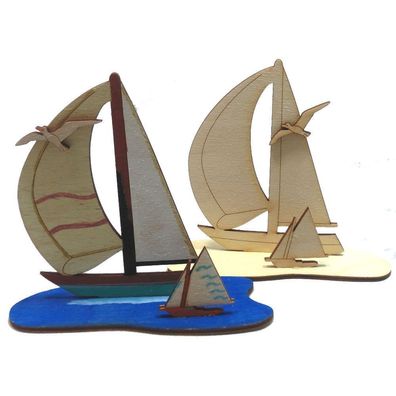 Geschenk, Kreativ Set für Kinder, Segelboot, zum Kindergeburtstag, Basteln