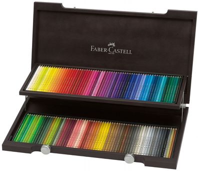 Faber-Castell 120er Künstlerfarbstift Polychromos Neues Design im Holzkoffer