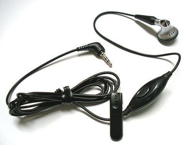 Universal Mono Telefon Headset Handy Ohrhörer schwarz-silber 2,5mm + Adapter 3,5mm