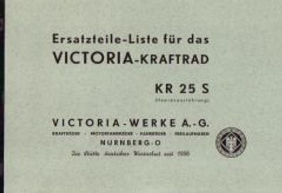 Ersatzteile Katalog Victoria KR 25 / HW, Motorrad, Kraftrad, Zweirad, Oldtimer